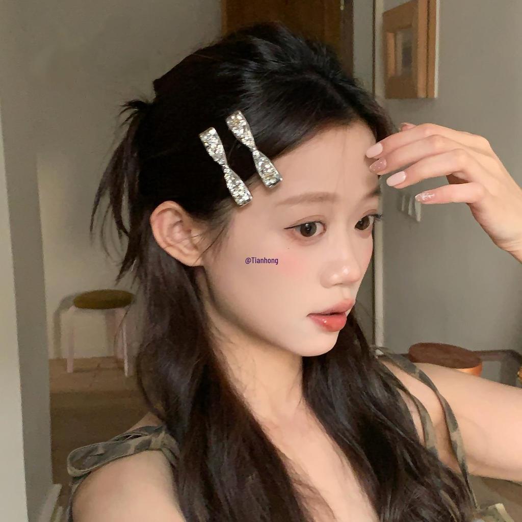 Luxury Water-Sensitive Rhinestone Zircon Bow Duckbill Hair Clip