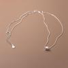 S999 Sterling Silver Brushed Square Pendant Necklace for Women - Luxury Clavicle Chain, Versatile High-End Square Choker
