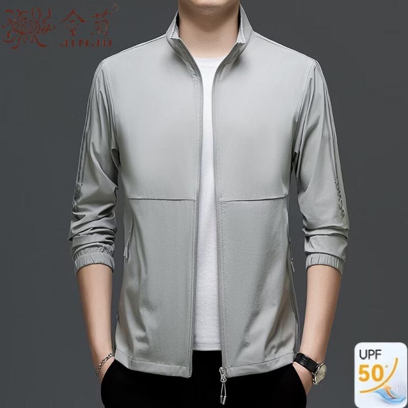 Herren Sommer Ice Silk Stehkragen Freizeitjacke