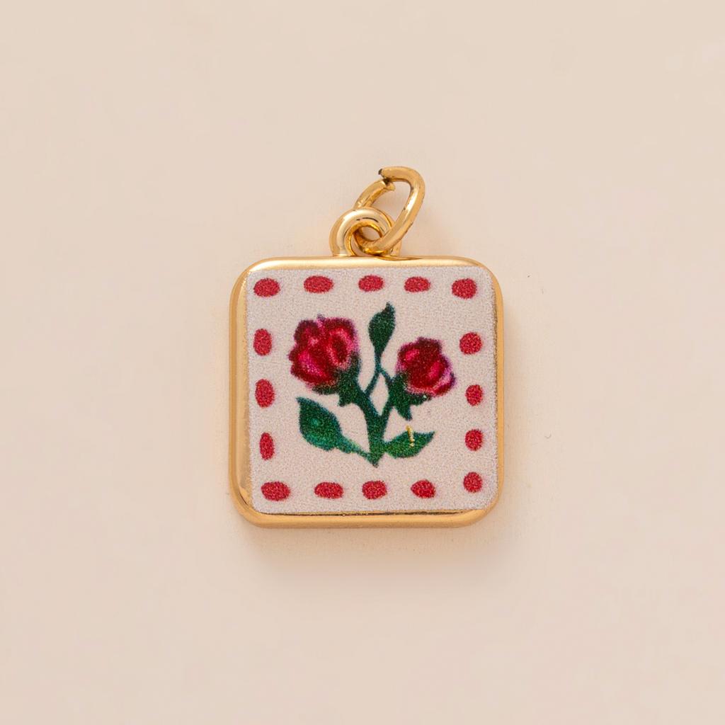 Dopamine Pendant Necklace, DIY Fruit Food Love Pendant, Copper Material, Gold-plated, Color Preserving