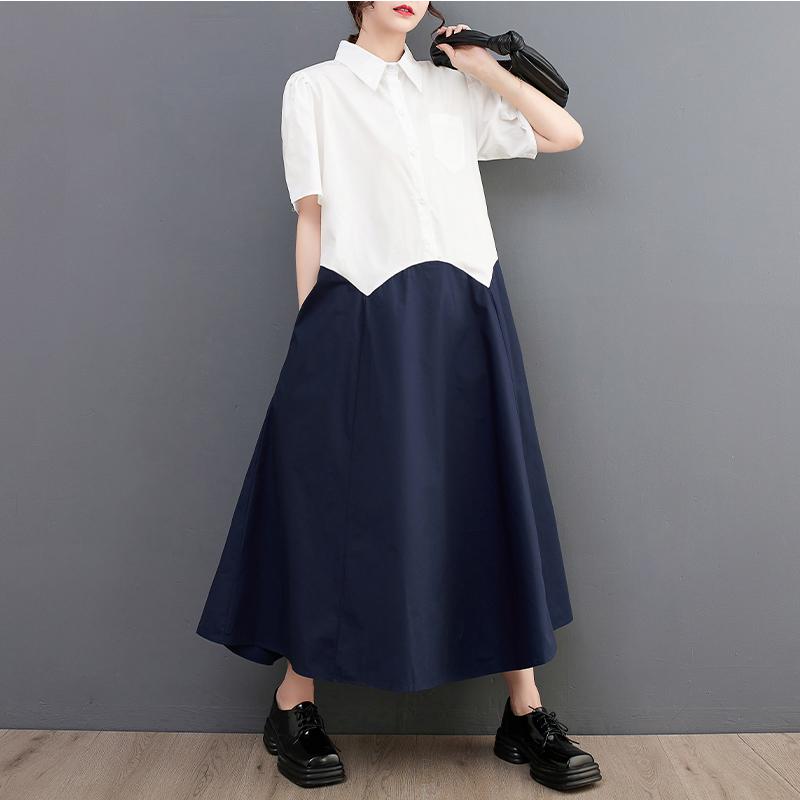 Xitao Mote Dame Genser Halv Erm Kjole WLD16133