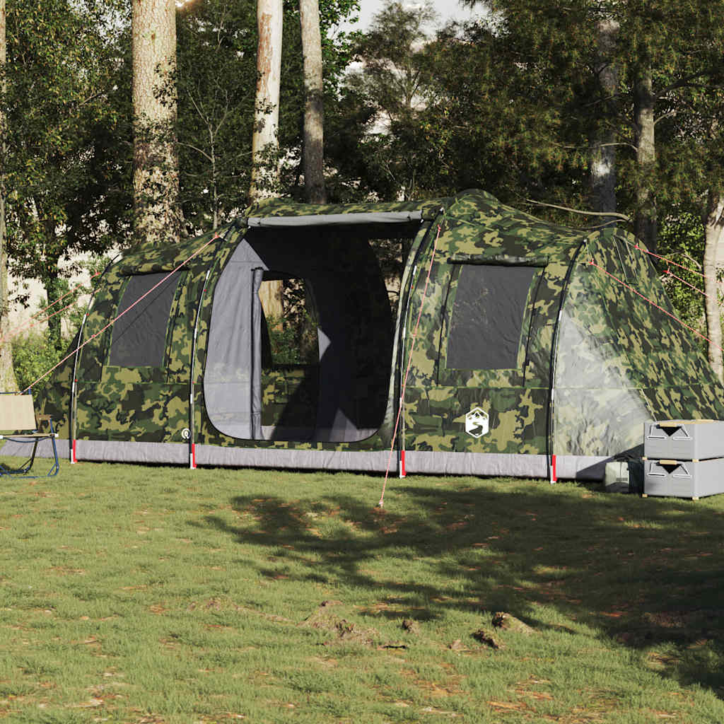 Vidaxl Tourist Tent, Tunnel, 4-Person, Camouflage, Waterproof