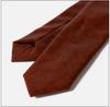 Stylish Wedding Partywear Men's Neck Tie Genuine Soft Leather Lambskin Brown