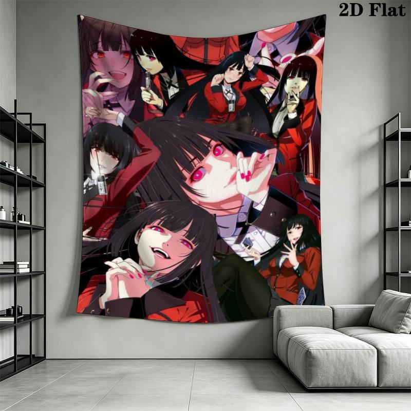 Kakegurui Wall Tapestry Aesthetic Wall Hanging Printed Fabric Blanket Decorative Tapestries for Bedroom Living Room Home Decor