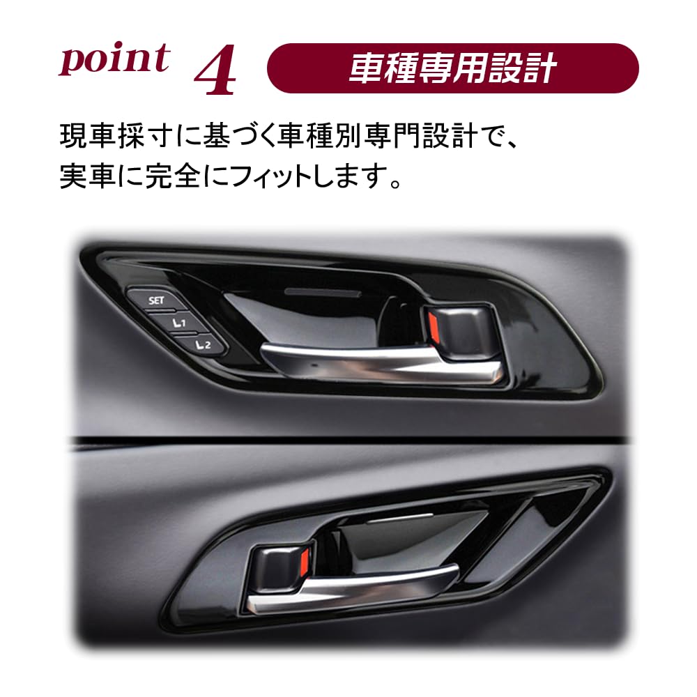 KOKATO Inner Door Handle Covers/Protectors (Black) for Crown Sport (35 Series) and Crown Estate (30 Series) RS Z