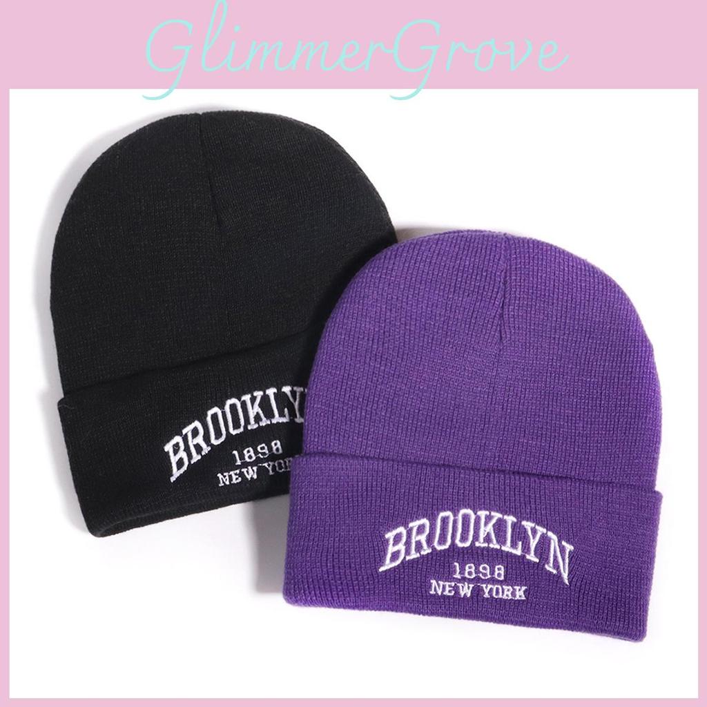 Unisex Trendy Letter Embroidery Warm Acrylic Knit Hat For Outdoor Casual Wear