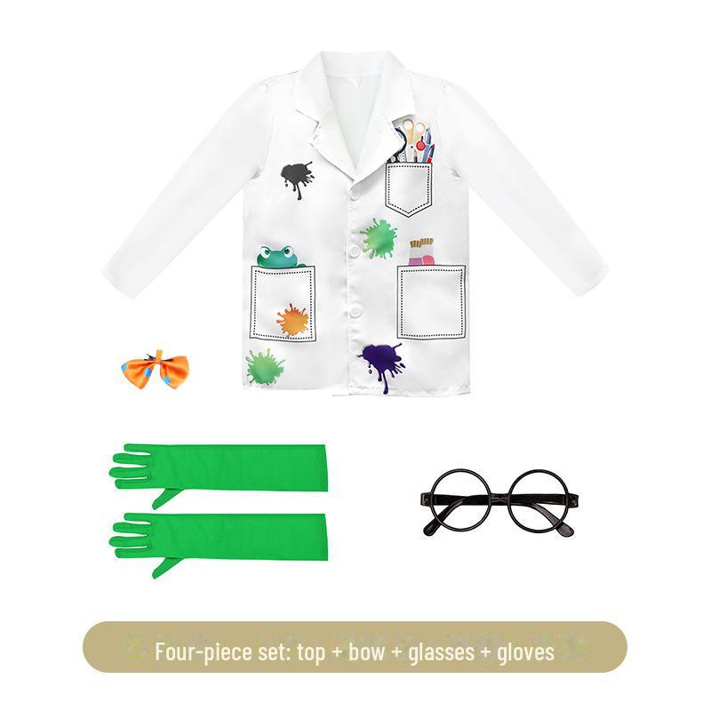 Mad Scientist Halloween Costume for Kids - White Lab Coat for Cosplay and Stage Performances