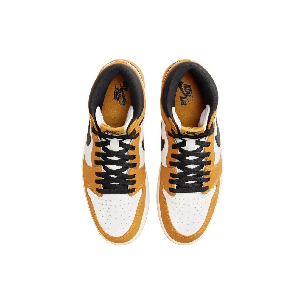 Air Jordan 1 Retro High OG GS Ocra Giallo Sneakers Bambino Nero Vela FD1437-701