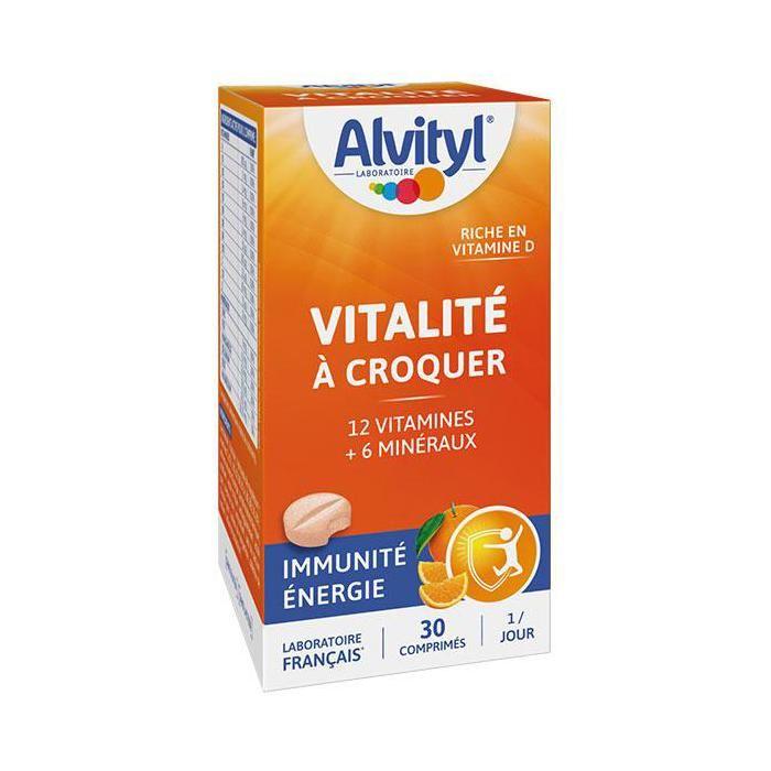 Alvityl Vitalité à croquer Adulte, goût orange - 30 comprimés