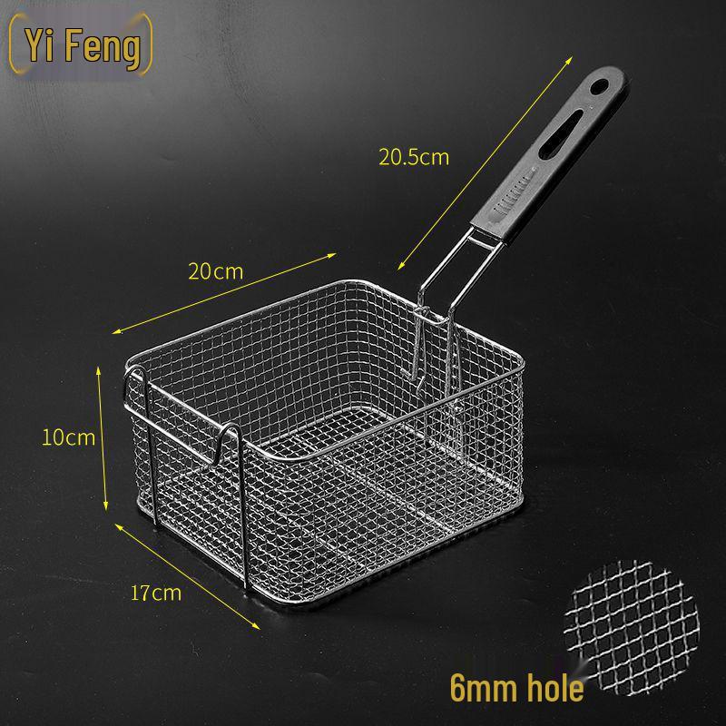 304 Stainless Steel Frying Basket for Electric Fryer - Oil Control, Thickened Design for Frying Skewers and French Fries