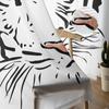Rideaux transparents avec yeux bleus, Art de tigre blanc minimaliste abstrait, pour enfants, chambre à coucher, salon, cantonnière de fenêtre, décor de cuisine
