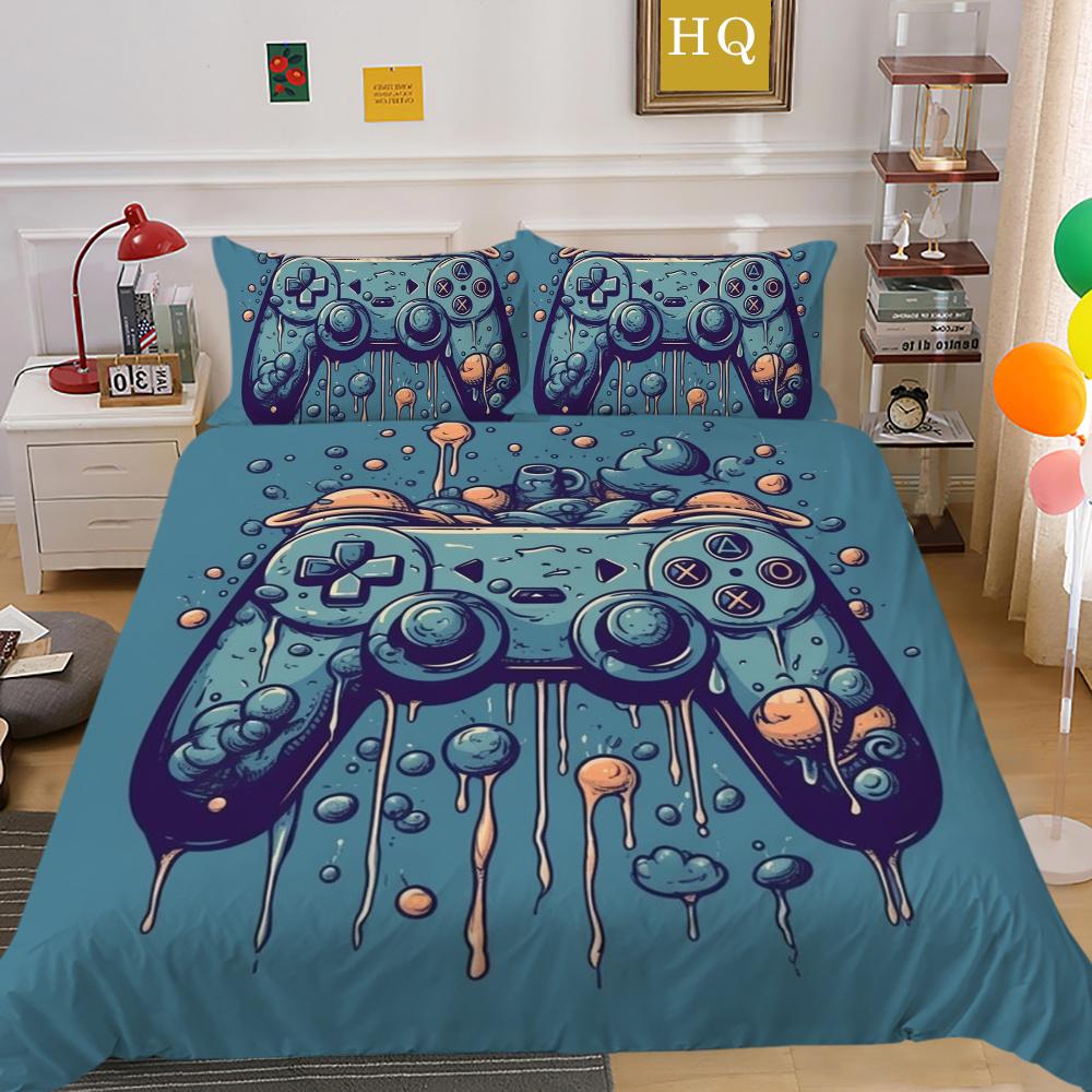 Bedding Cover Set with Pillowcase Home Bedclothes Game Console High Quality Duvet Cover Set Full Queen Size Bed Sets