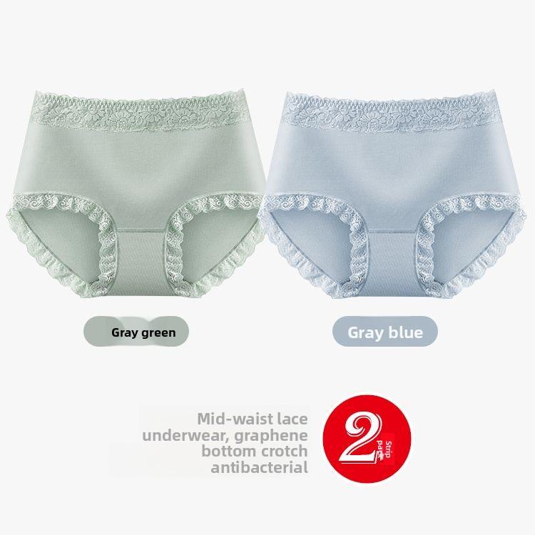 2 Pcs Women Panties Cotton Lingeries Female Breathable Cotton Underwear Comfortable Ladies Lace Girls Briefs Solid Color
