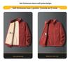Men's Autumn Korean Style Stand Collar Velvet Jacket with Lambswool and Zipper Welt Pockets