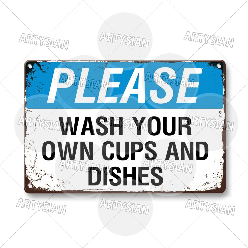 Hygiene Metal Sign No Shoes No Food Drink Restaurant Office School Public Space Plaque Wash Your Hand Sanitizer Keep Clean Sign