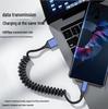 Spring-Stretch Type-C Fast Charging Cable for Phones & Tablets