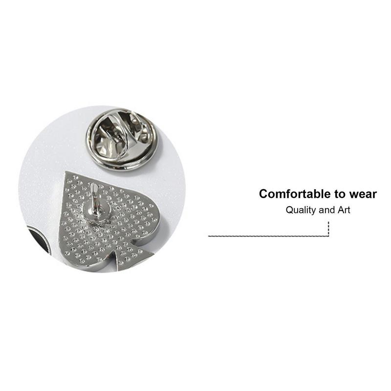 Heart Brooch Poker Playing Card Pin Heart Spade Playing Hand Cards Brooch Poker Aces Lapel Pin Funny Pins Aesthetic For Jacket