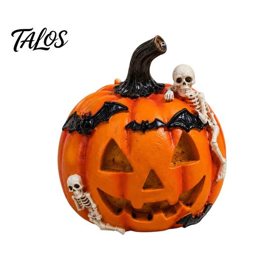 Seasonal Interior Ornament Halloween Pumpkin Ghost Bat Skull Figurine, Cute Resin Festive Desktop Decor Tabletop Ornaments for Home Party Shelf