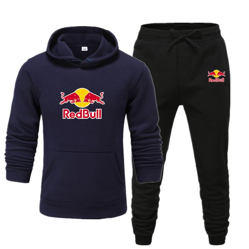 Red Bull Men/women Sportswear Sets Spring Autumn Brand Hooded Sweatshirt Casual Tracksuit Men 2 Piece Hoodies + Pants Men Clothing