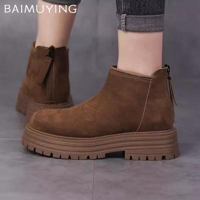 Suede Platform Women Ankle Boots High Heels Fashion Shoes Woman 2025 Trend Winter New Walking Cozy Sport Casual Snow Botas Femme