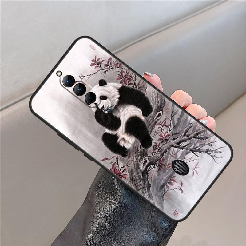 Chinese Bear Panda Case For ZTE Nubia Red Magic 6 7 6S 7S 8S 9S Pro 5G 6R RedMagic 10 Air 8 9 10 Pro Plus Cover