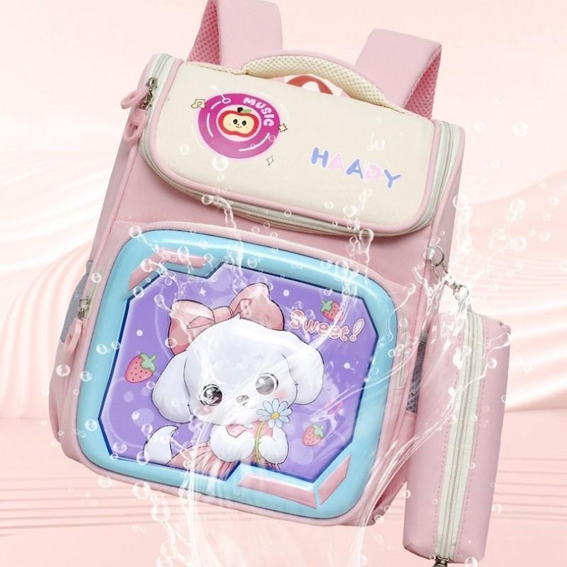 Kids 3D Hardshell Backpack Preschool Early Elementary Cute Cartoon Design Breathable Oxford Fabric Padded Air Cushion Straps