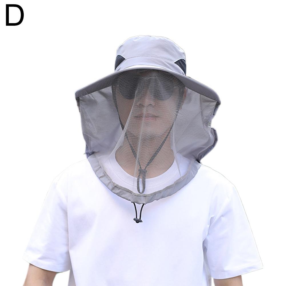 Neuer faltbarer Mückenhut mit verstecktem Netzgewebe Unisex Mode Insektenschutz Bienen Schutz Eimerhut Sonnenschutz Angelmütze