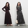 Elegant Pleated Top & A-line Skirt Set