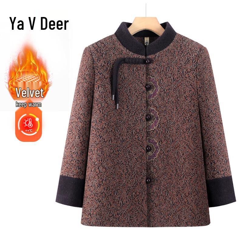 Женское зимнее шерстяное пальто Yalu в новом китайском стиле 4XL