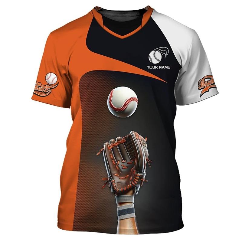 Custom Personalized Name Baseball T-Shirt 3D Print Short Sleeve Baseball Tee Shirt For Men Kids Tshirts Gift For Baseball Player