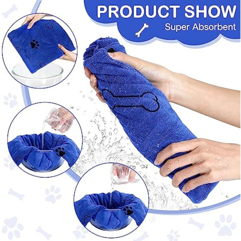 1pc Serviette Microfibre Chien à Séchage Rapide Absorbant Produit de Bain pour Animaux Fibre Serviette de Bain à Séchage Rapide Chiffon d'Essuyage Voiture Fournitures pour Animaux