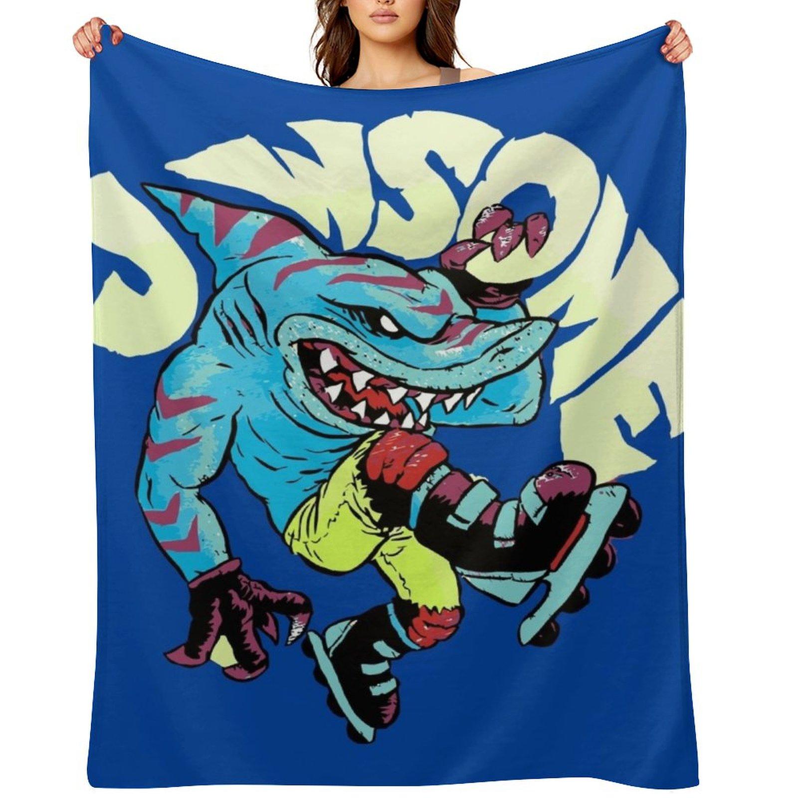 

Shark Pun Throw Blanket Plush Heavy Personalized Gift Blankets Sofas Of Decoration Blankets 102x76cm(40x30in)