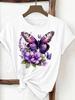 (Asian Size) trend flower sweet 90s Clothing T Shirt Print Female Woman Women Fashion Tee Top Short Sleeve Graphic T-shirts
