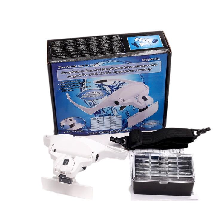 Kopfmontiertes LED-Licht Lese- & Reparatur-Vergrößerungsbrille 9892B1