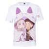 Re Zero 3D potištěné tričko s krátkým rukávem pro léto Muži Ženy Kreslené oblečení Rem a Ram Japonská anime košile Trička