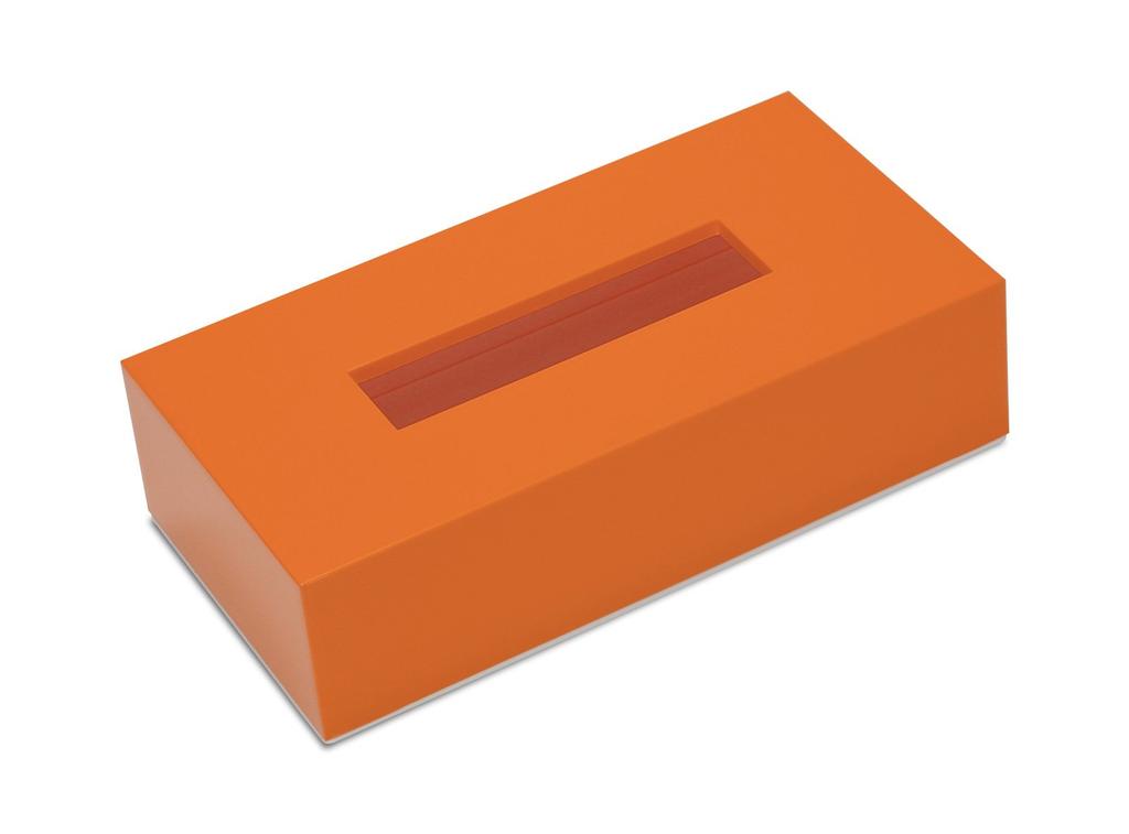 Tatsucraft tissue box case, available in orange or white. Stylish and cute, slim tissue cover for car use. Also available tissue box case, tissue