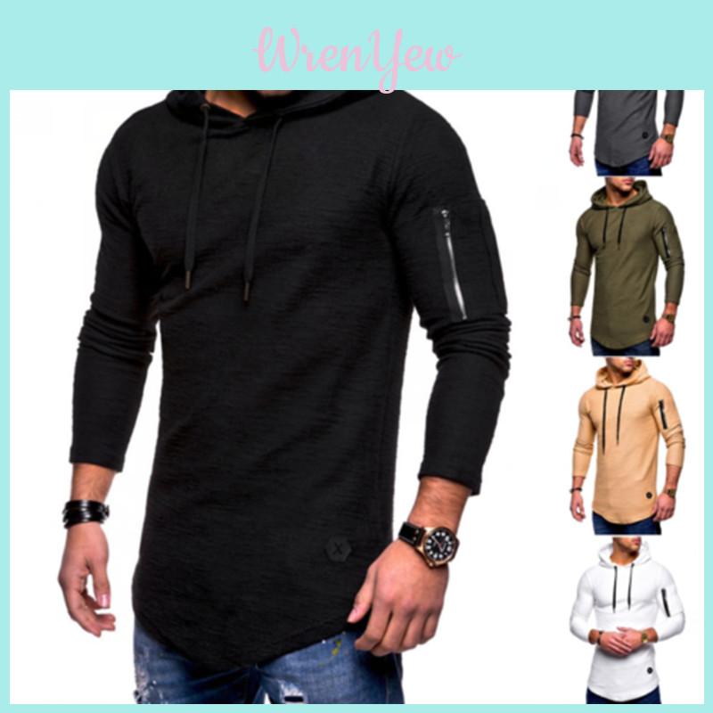 Slim Fit Long Sleeve Muscle Tee Hoodie For Sporty Casual Outfits And Training