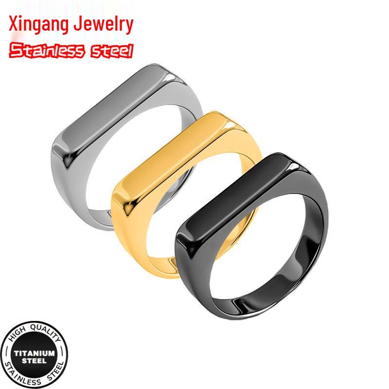 Titanium Steel European & American Women's Ins Style Cold-Tempered Ring
