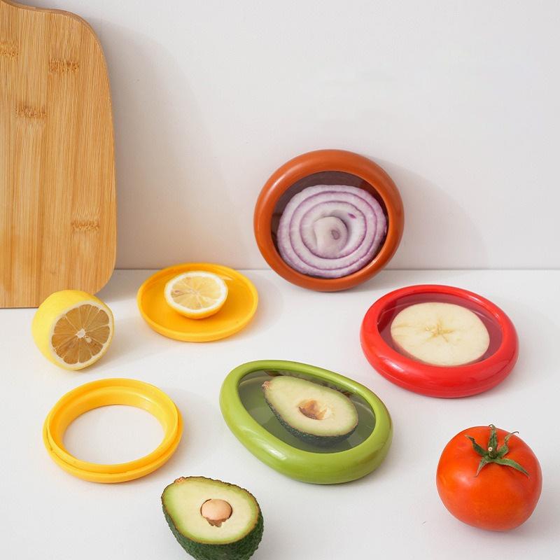 4Pcs Kitchen Storage Box Fruit Vegetable Container Fresh Box Avocado Tomato Lemon Onion Fresh-Keeping Crisper Kitchen Gadgets