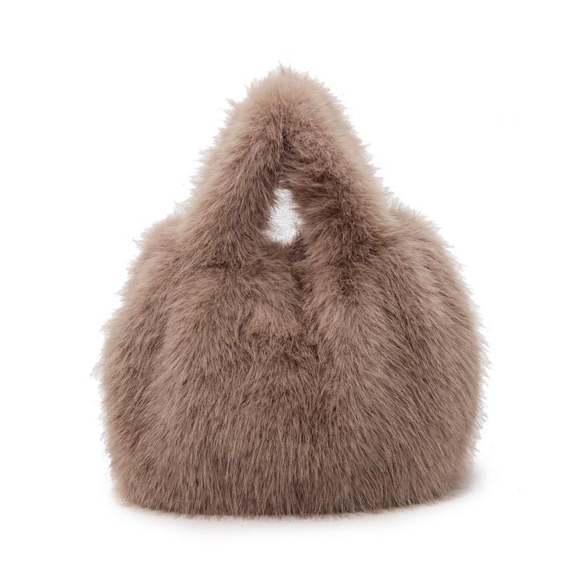 

Женская плюшевая сумочка однотонная сумка через плечо хаки