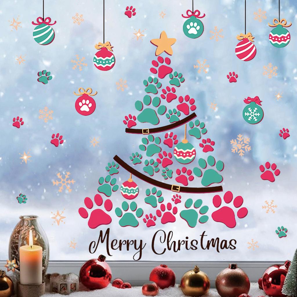 Christmas Decorations Holiday Party Decoration Window Stickers Pvc Static Stickers Window Decorations