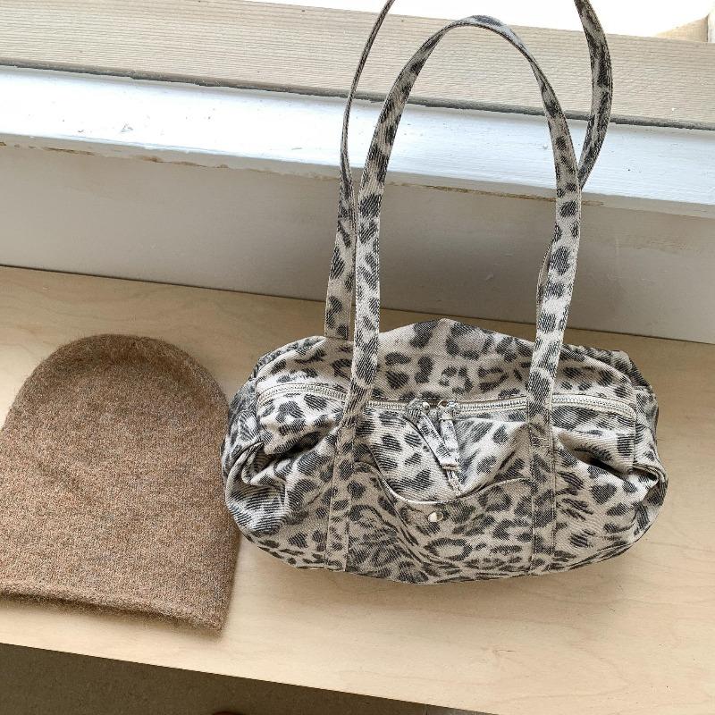 

Free wild leopard print bag retro trend niche underarm bag women s simple shoulder bag