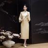 Gelber invertierter langärmeliger nationaler Stil neuer chinesischer Stil Suzhou langärmeliger Herbst-Cheongsam verbessert jung 1011 neue Damen Frühling und Herbst