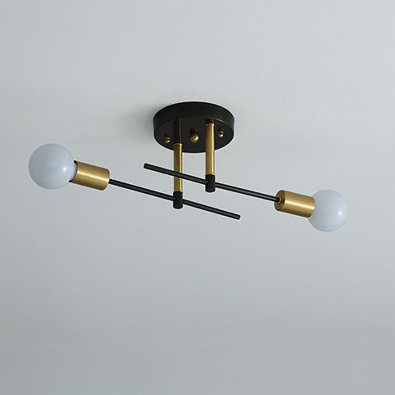 Nordic Wrought Iron Ceiling Light, Double Headed Bedroom Light, Hallway Light, Modern Study Entrance LED Ceiling Light
