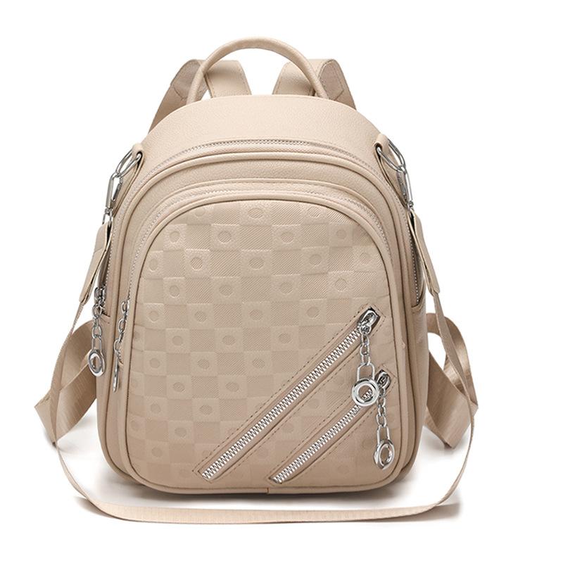 

Women s Hand Shoulder Bag PU Large Capacity Commuter Backpack темного кольору хакі