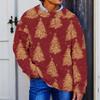 Men's Neck Knit Sweater with Christmas Print for Fall Winter Holiday