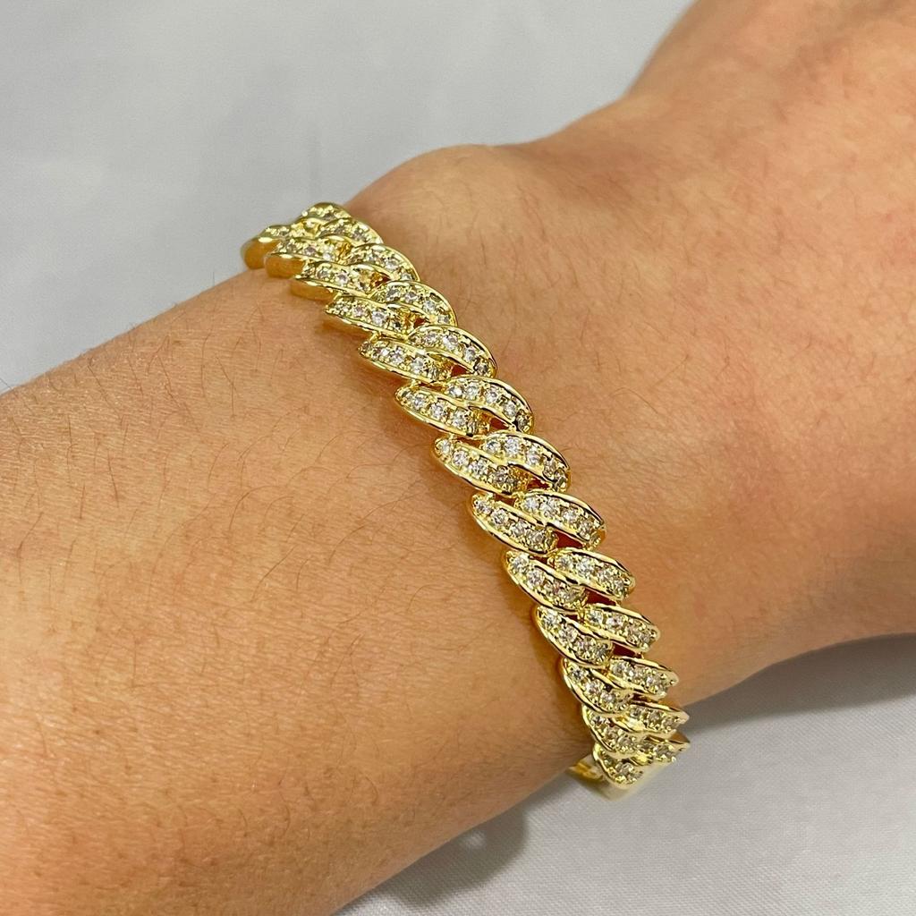 Textured Zircon Chain, Light Luxury, High-end Jewelry, Fashionable Temperament, Hollow Bracelet, Women's Bracelet