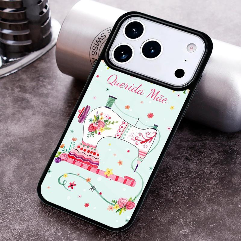 Sewing Machine Pattern soft Phone Case For iPhone 17,16e,15,14,13,12,11,Mini,Pro,MAX soft Silicone Cover