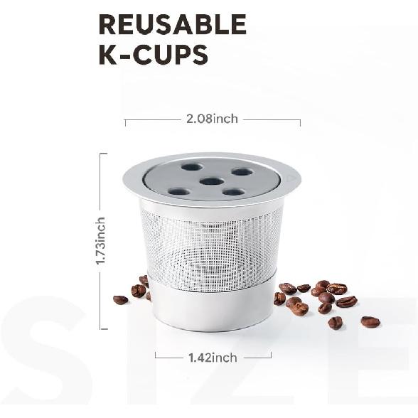 Многоразовые капсулы K-Cup из нержавеющей стали для K eurig Supreme и Supreme Plus, Пятидырочный универсальный многоразовый заправляемый фильтр-капсула для кофе K-eurig с