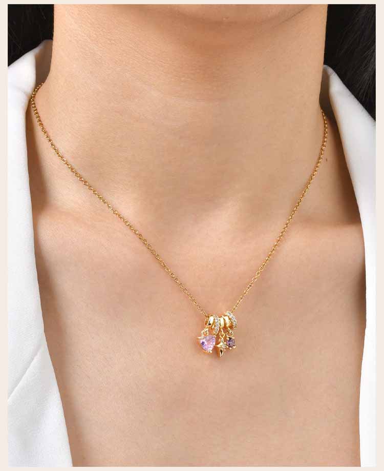 Charms Heart Pendant Necklace for Women, Golden Stainless Steel OT Toggle Necklace, Layered Necklace Stylish Valentine's Gift